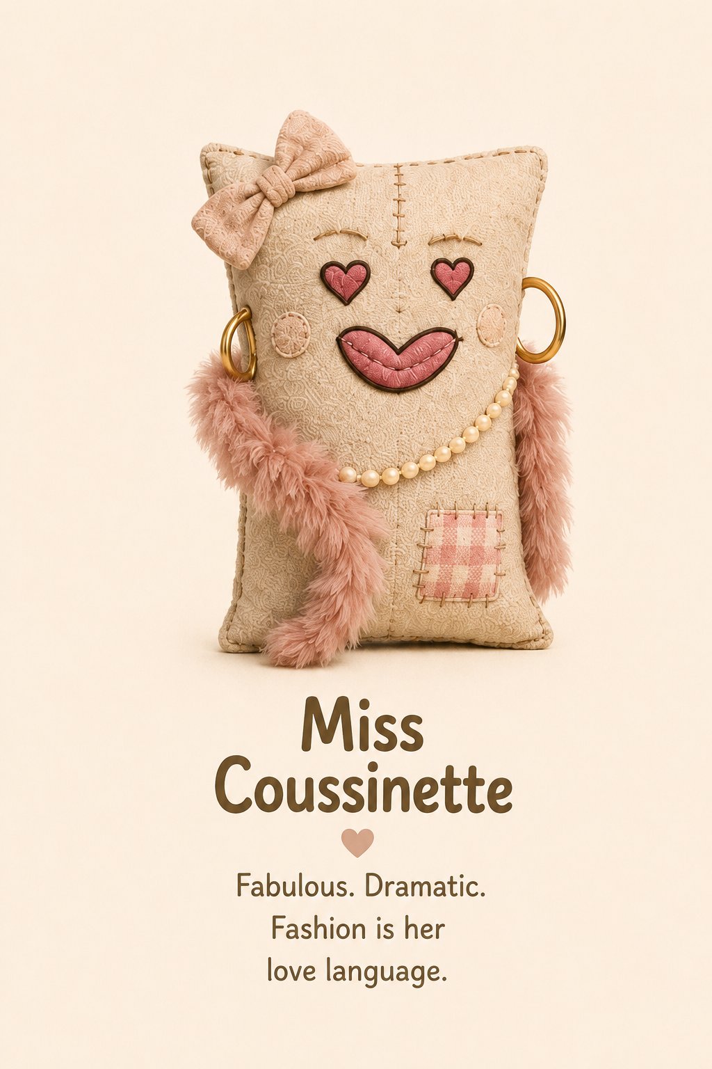 Miss Coussinette — the fashion queen plush cushion