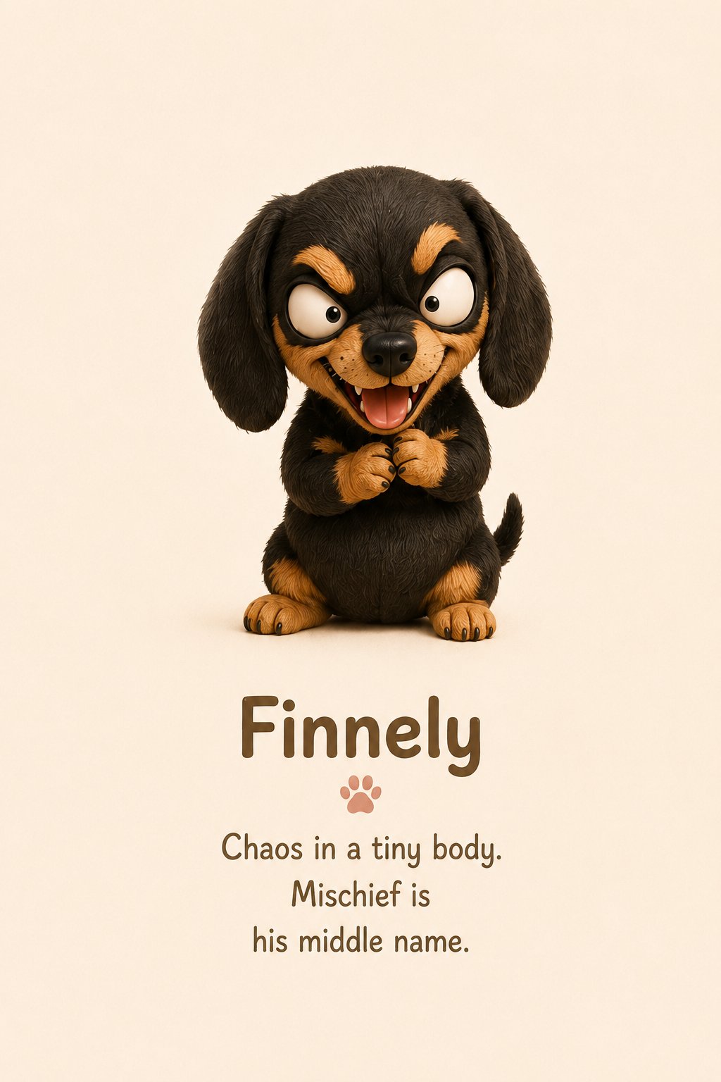 Finnely — the tiny chaos dachshund